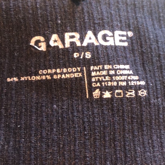 Garage, black long-sleeve ribbed cropped crew neck. Size US S. - Picture 4 of 5